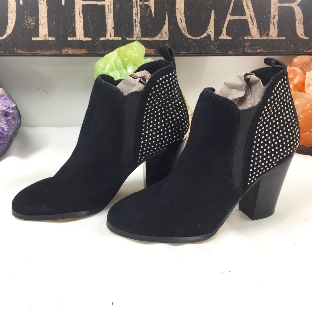 Michael Kors Black Boot Chunky Slip Suede Stud